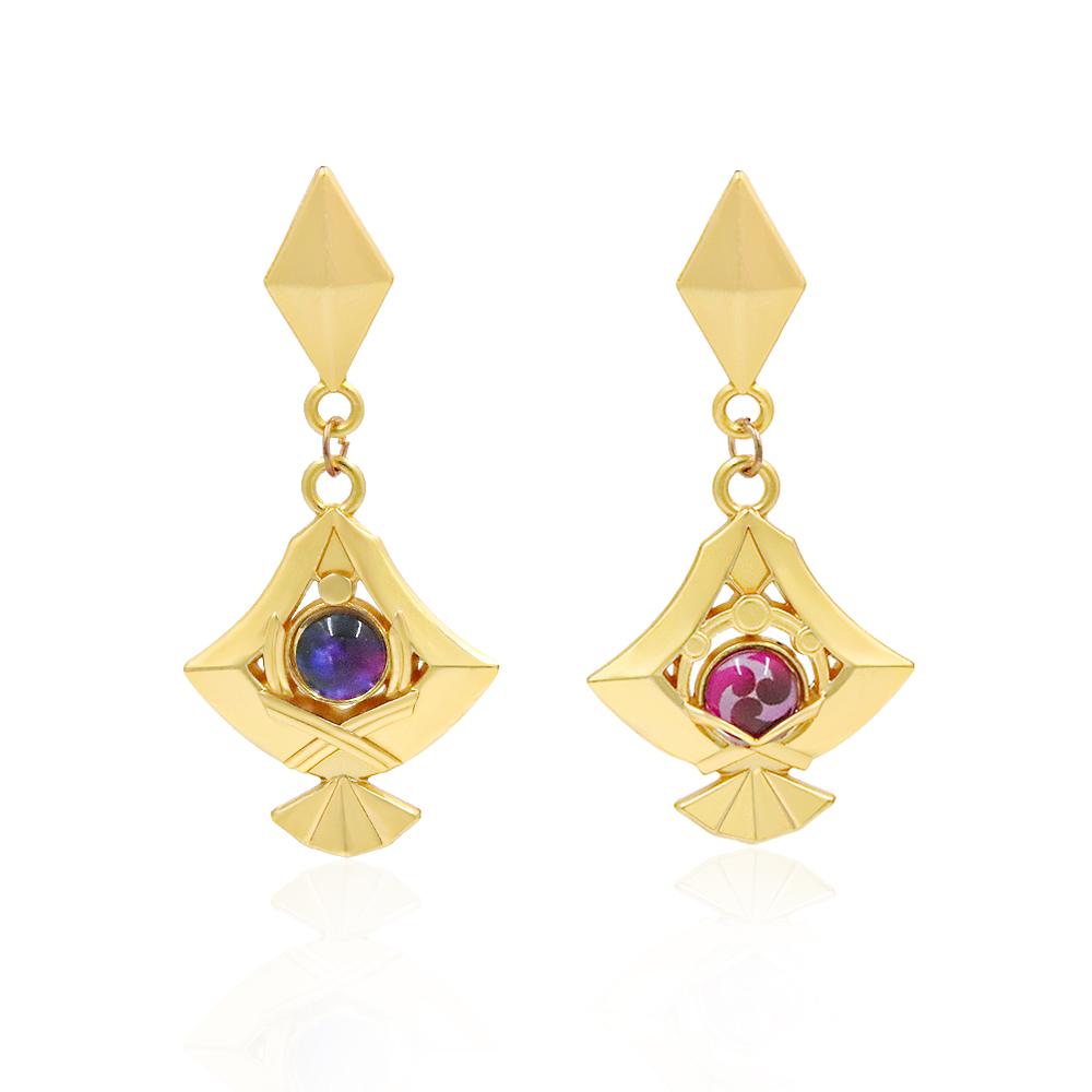 Genshin Impact Yae Miko Eye of God Ear Dangle Earrings Vision Cosplay Diluc Xiao Earring Jewelry Women For Fans Accessory Gift