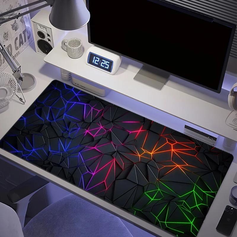 Large gaming Mouse Pad Big Red Blue gradient design nonslip rubber sewn edge gaming desk mat keyboard gamers and office work