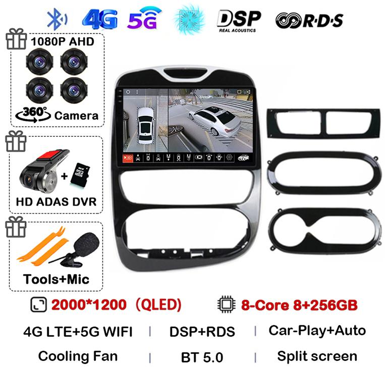 Android 14 Carplay Auto WIFI+4G For Renault Clio 3 4 2012 - 2015 2016 - 2018 Car Radio Multimedia Video Player Stereo Audio GPS