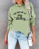 European & American Style Loose Fit Long Sleeve Printed Round Neck Hoodie