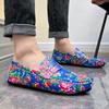 Men’s Moccasins Driving Shoes Comfort Leather Flats Casual Slip-ons Plus Size Flower Print Shoes for Men