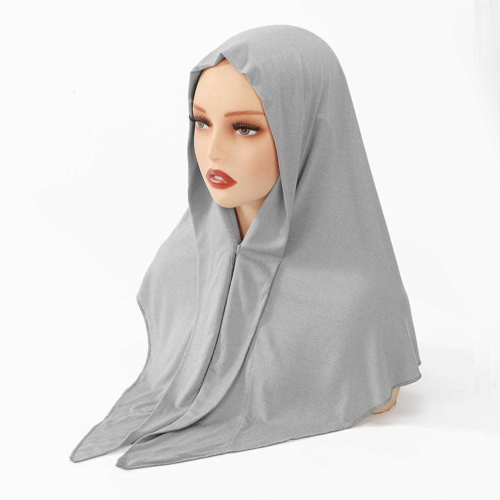 Fashion Cotton Jersey Instant Hijab With Built-In Magnet Triangular Scarf Muslim Hijab Shawl Female Wraps Foulard Headbands