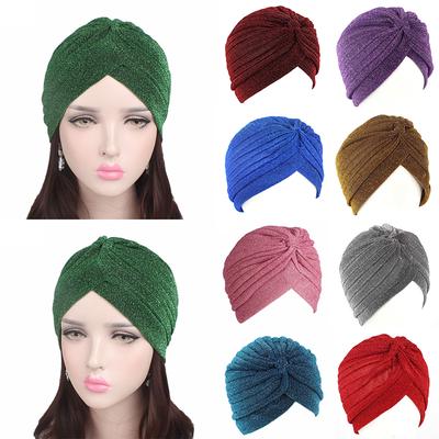 Good Valentines Gift Exquesite Hair Accessories Headband Girls Women Gold Shiny Turban Indian Style Adjustable Graceful Beautiful Stretchable Soft