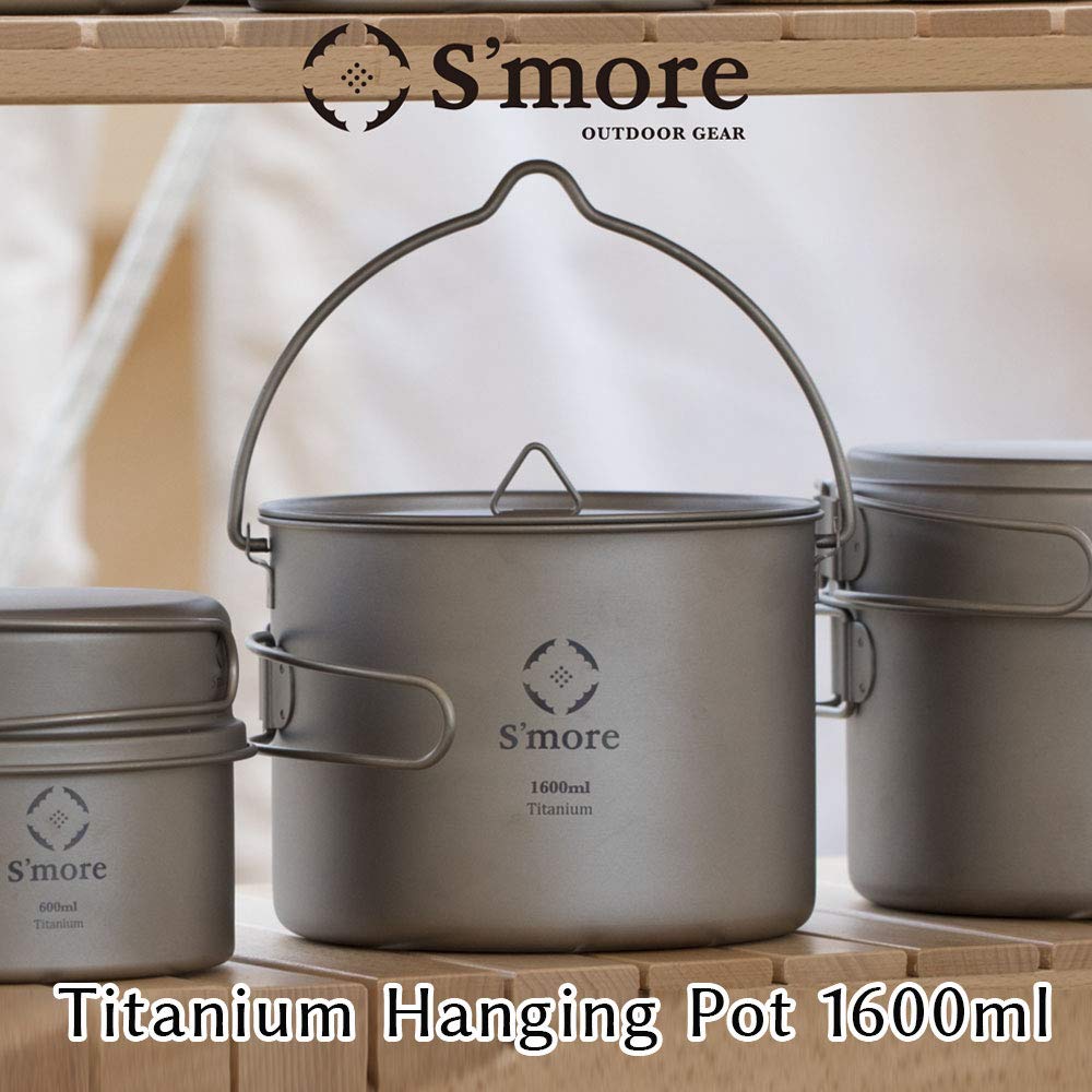 Titanium Hanging Titanium Camping Outdoor Cooking SMOrsUT001HPa S'more Pot, Mug, Pot, Pot, (1600ml)