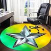 1pc Star Badge Chair Carpet for Office, Round Polyester Mat, Indoor Decor for Office, Easycare Fabric, Washable Non-slip Area Carpet