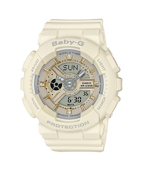 

Casio Men s Resin 100M Water Resistant Analog Shock Resistant Quartz Watch BA-110GA-7A2 белый