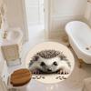 Yellow Hedgehog pattern round rug,Carpet Rug for Living Room Bedroom  Playroom ,Non-slip Floor Mat,Holiday Gifts and Birthday Gifts.