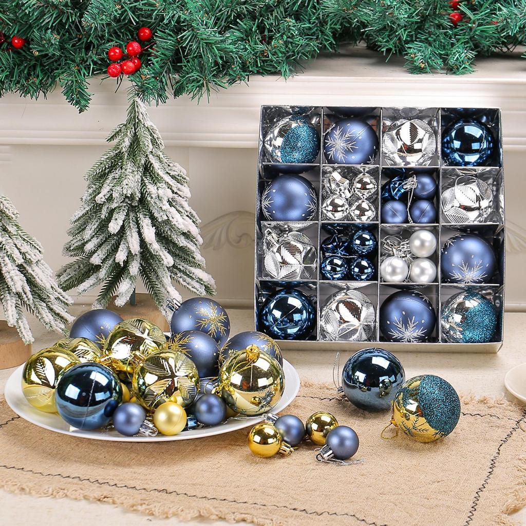 Christmas Ball Ornaments 44 Pieces Ball Decorations Seasonal Pendants For Home Apartment Retail Store Balcony Living Room Photo