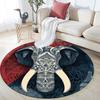 Sacred Elephant pattern round rug,Carpet Rug for Living Room Bedroom Playroom ,Non-slip Floor Mat,Holiday Gifts and Birthday Gifts.