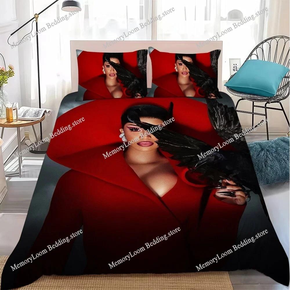 Singer C-Cardi B Am I the Drama Duvet Cover Set Home Style Bedding Soft Laundry Cotton Bed Student Dormitory Gift Home Textile