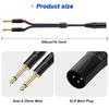 Xiatiaosann Dual 14" to XLR Male Y Splitter Cable, XLR Male to Dual 6.35mm TS Mono Male Microphone Audio Converter Cable for Mixers, Amplifiers