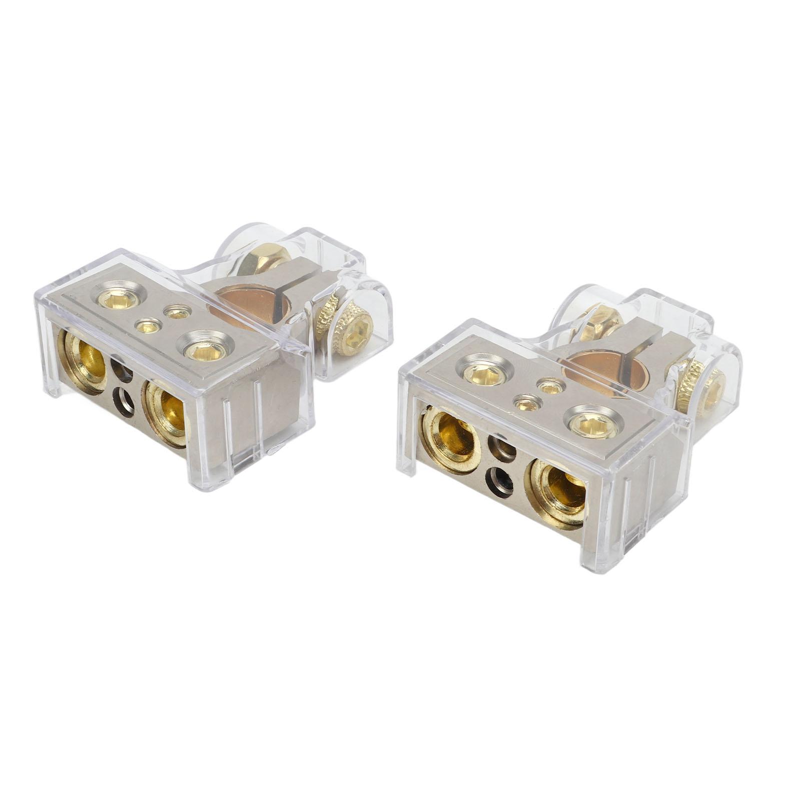 

2 Pcs Battery Terminal Connectors 02468AWG with Shims Protector Cover for Cars Caravans RVs