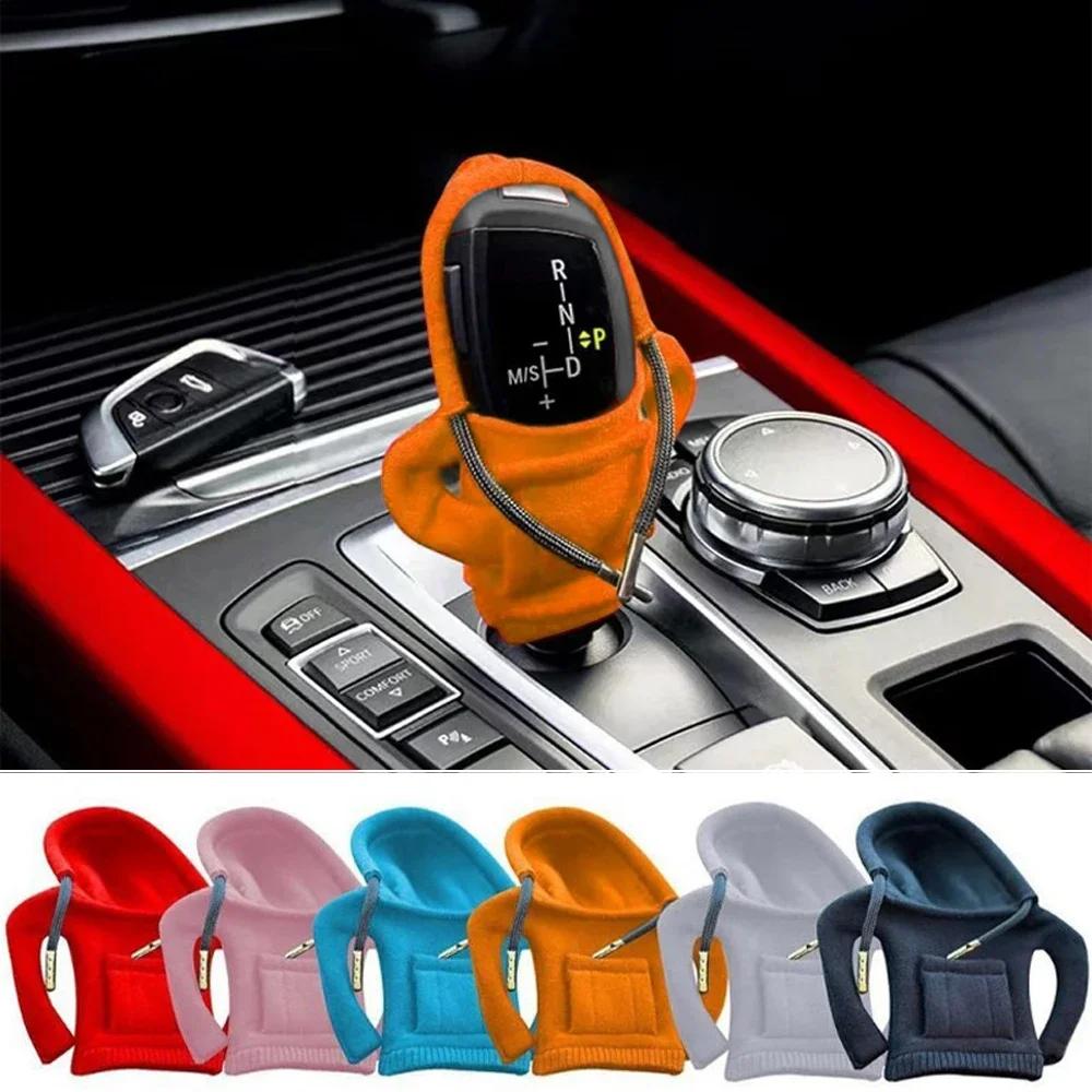 Car Hoodie Gear Shift Knob Manual Cover Handle Gear Lever Change Cover Hoodie Gearshift Car Gear Shift Cover Sweatshirt Worldmum