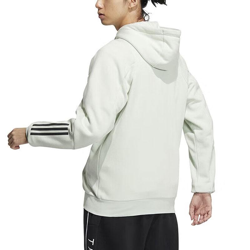 Adidas Three-Stripe Hooded Knit Jacket Men Tops White HN9032