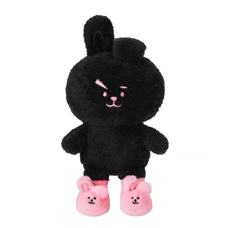 

Bt21 Lucky Cooky Милый брелок-подвеска в виде кролика, плюшевая игрушка для девочек, черный и розовый 29cm/11.42in