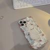 Korean Flower Rabbit Suitable for Iphone13 Apple 14 Mobile Phone Case 11 Cute Girl 15pro Max Bracket 16 Transparent