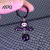 Spooky Bag Charms Halloween Cartoon Bat Keychain with Bell Winged Ghost Castle Collectibles Charm Charm Backpacks Handbags Decoration Accessory,