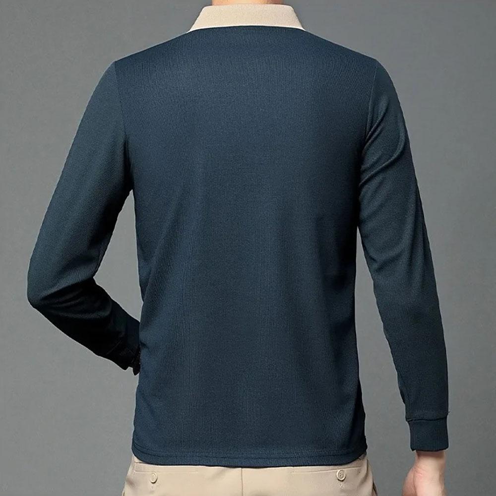 Spring New Men's Long Sleeve T-shirt Breathable Slim Fit Turn-down Collar Polo Shirt Casual Basic Style Male Fashion Tops