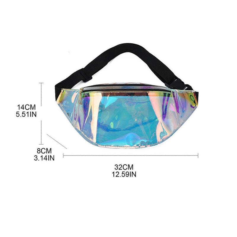 Holographic Chest Bag Fashion Translucent PVC Large Capacity Crossbody Chest Bag Waist Bag Casual Travel Pack for Women