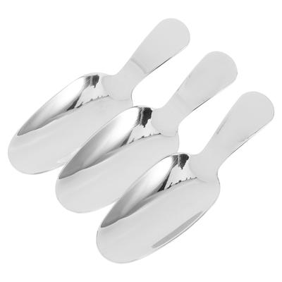 3Pcs Dessert Spoons Stainless Steel Short Handle Tea Scoops Multi-Functional Ice Cream Food Tableware for Kitchen Home Party