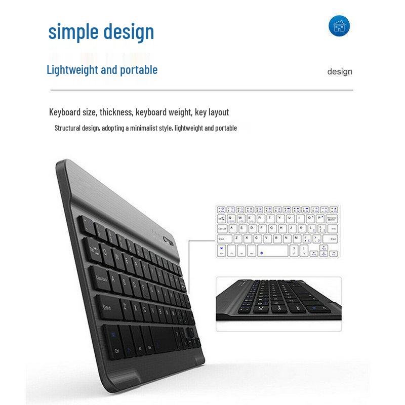 Wireless Bluetooth Keyboard with Colorful Backlight for Mobile Phones and Tablets, Compatible with 7-10 Inch Devices, Luminous Russian Layout