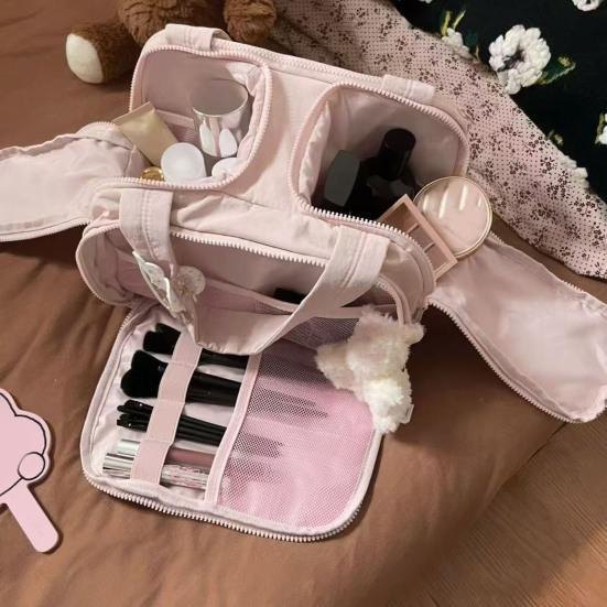 Travel Toiletry Bag Women Large Capacity Zip Around Makeup Bag Puffy Cosmetic