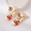 Female Light Luxury Exaggerated Personality Face Red Lip Earrings