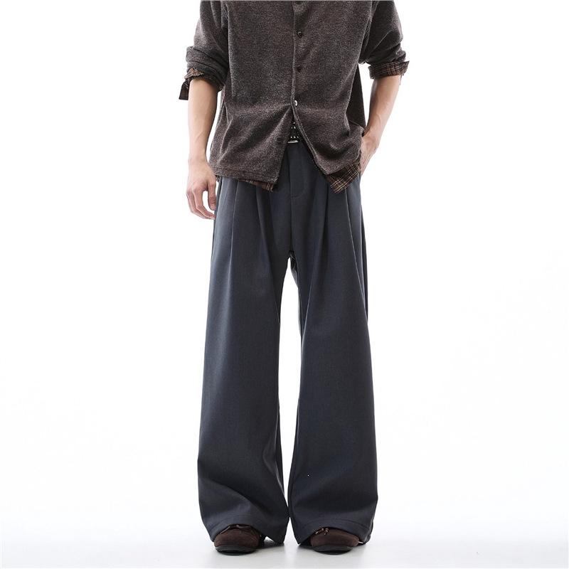 American cleanfit high street scimitar drooping trousers men's spring niche trendy brand casual loose straight trousers
