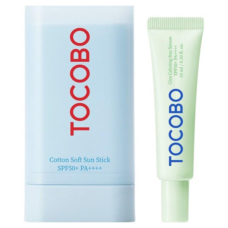 Tocobo Cotton Soft Sun Stick 19g + Cica Calming Sun Serum 10ml SPF50+ PA++++