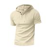 2026 Men's Summer Short-Sleeve Henley Hoodie - European & American Style