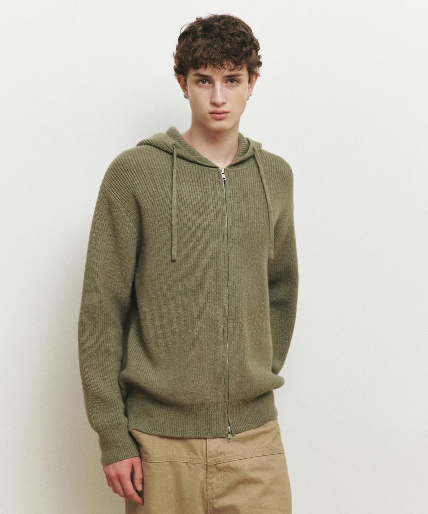 Mindbridge [Hoite] Wool Blend Zip-Up Oversized Hooded Cardigan - 2 Colors