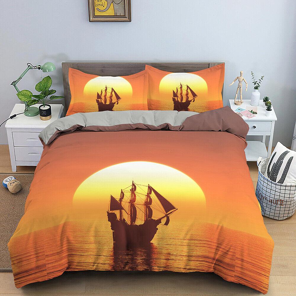 Coconut Tree Doona Duvet Cover Set Single Double Queen King Bedding Quilt Cover