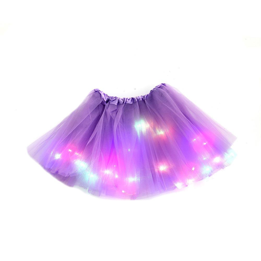European & American Adult LED Luminous Tutu Skirt - Light-Up Mesh Half-Body Design