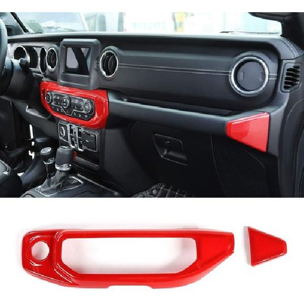 Red Car Air Conditioner Panel Trim Cover for Jeep 2018+ for Jeep Wrangler JL JLU