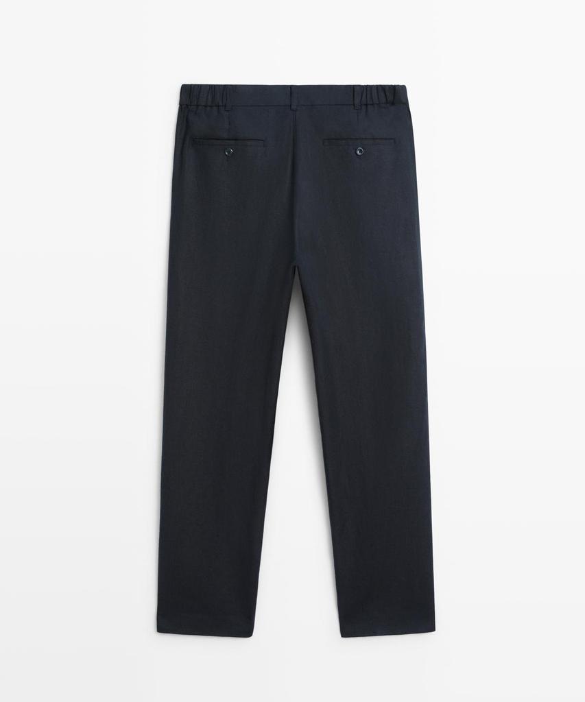 Masimodutti Tapered Fit Linen Pants