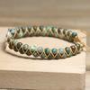 African Turquoise Tree of Life Bracelet – Handwoven Macramé Boho Jewelry, Grounding Growth Gift for Women
