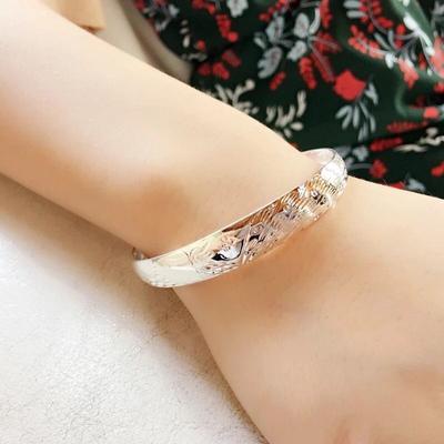 Bracciale da donna in argento sterling 925 alla moda con ciondolo a forma di pavone, regolabile, per ragazze, gioielli da sposa, regali