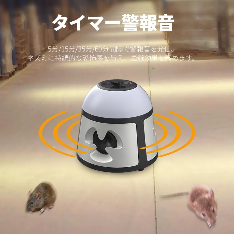 Ultrasonic rodent repellent with sound four and a coverage Includes an alarm and flashing and this insect repellent is perfect for indoor and outdoor