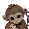 3D Printed Monkey Keychain Cute Monkey Holding Plush Toy Hanging Keychain for Backpack Car Keys Gift for Kids