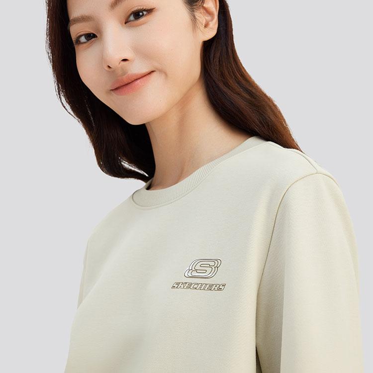 Skechers Comfortable Warm Round Neck Pullover Long Sleeve Sweatshirt Men sweatshirt Light-Brown L323U122-0046