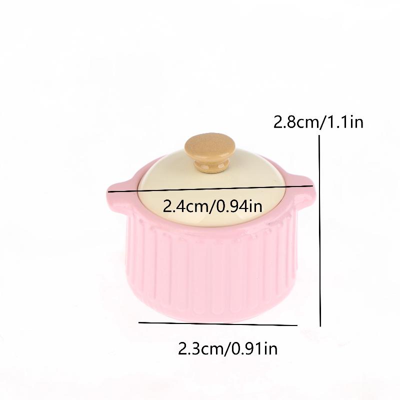 [JN] 1/12 Miniature Dollhouse Kitchen Butter Colored Soup Pot Model Kitchenware Decoration Dolls House Micro Scene Ornament