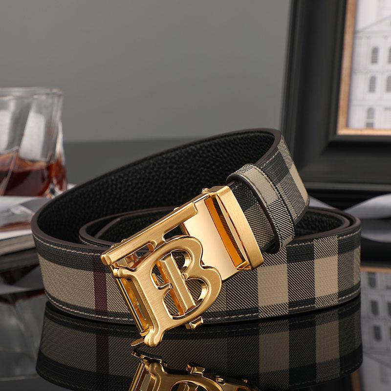 New B Brand Men's Genuine Leather Automatic Buckle Belt - Top Layer Cowhide, Business Casual Style