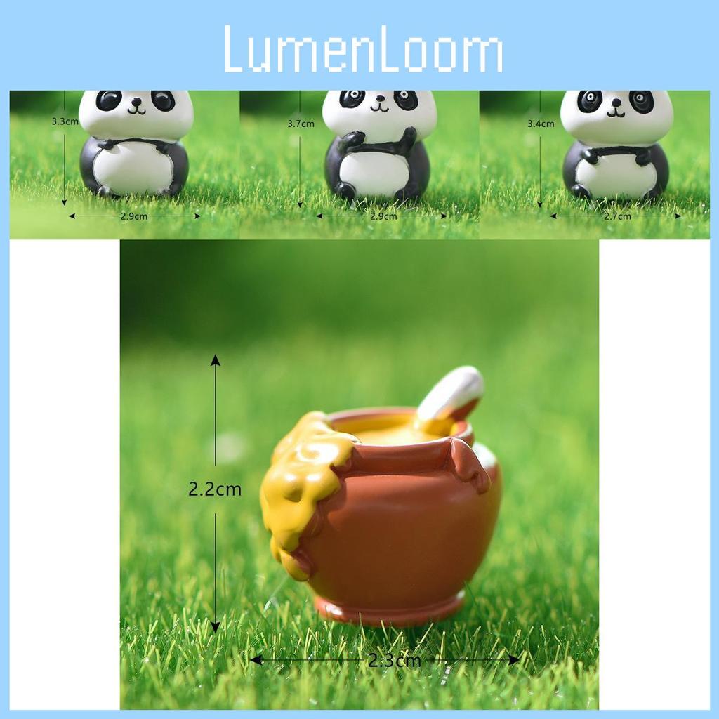Adorable Resin Panda Figurines For Diy Miniature Garden Decor Cute Cartoon Style