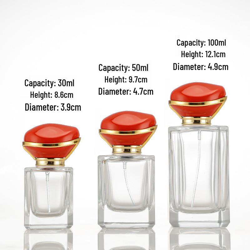 Compact Transparent Glass Perfume Spray Bottle - Travel-Friendly Snap-On Decanter