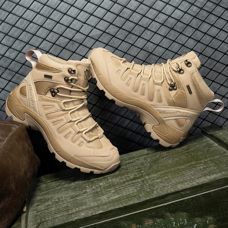 

New hiking shoes large size military boots breathable non-slip shoes outdoor camping desert off-road hiking shoes 40 пісочний