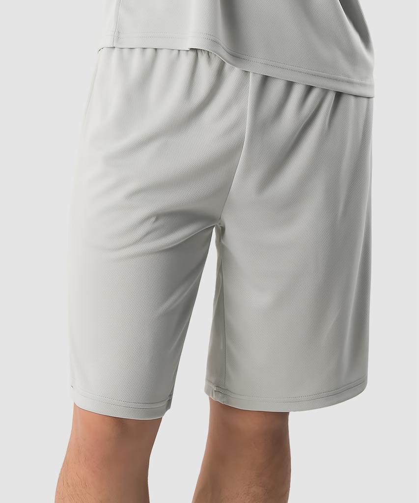 ARMEDES Unisex Recycled Cool Mesh Elastic Waist Shorts Ar-89 (Knee-Length)