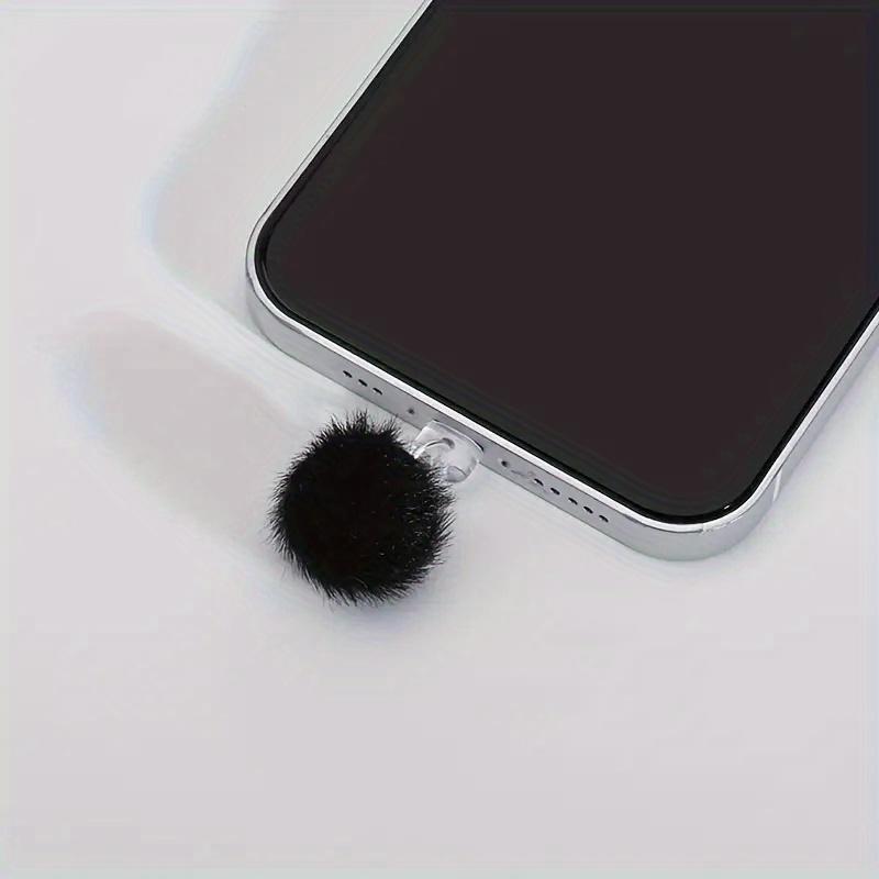 1 шт. Силиконовая заглушка от пыли с плюшевым пушистым шариком для iPhone, Type-C, Красивые аксессуары для мобильного телефона, Украшения для мобильного телефона