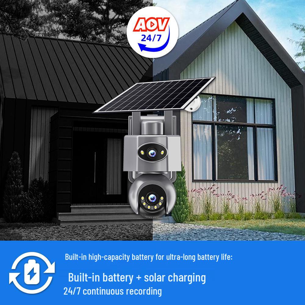 V380Pro Solar 4G HD Low-Power Dual Screen Remote Dialogue Camera