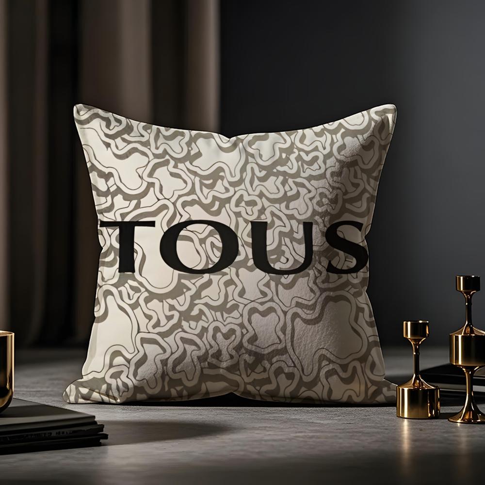 CRAFTED WITLOVE T-touS-sanime Cushion Cover Anti-dustmite Pillowcase Invisible Zipper Silky Short Plush Sofa Cushion Cover