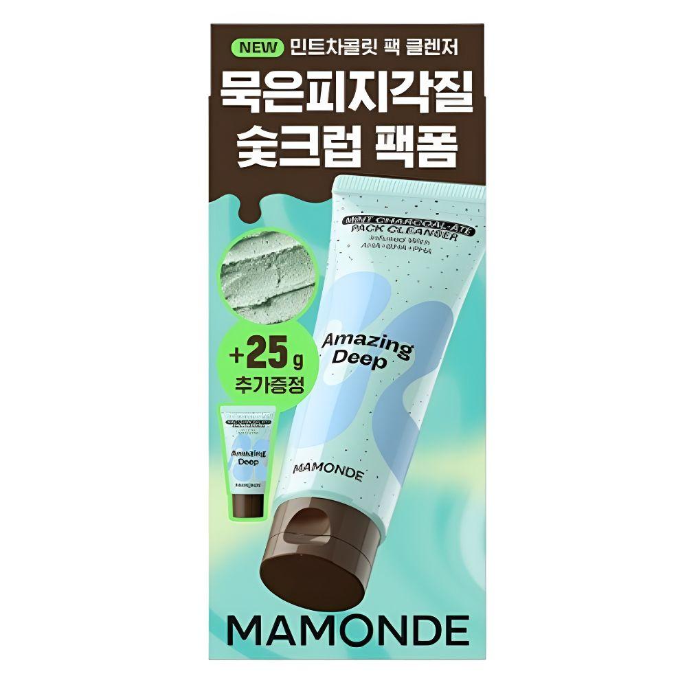 Mamonde Amazing Deep Mint Charcoal Pack Cleanser Set Deep Pore Cleansing Mask Cleanser 135g + 25g
